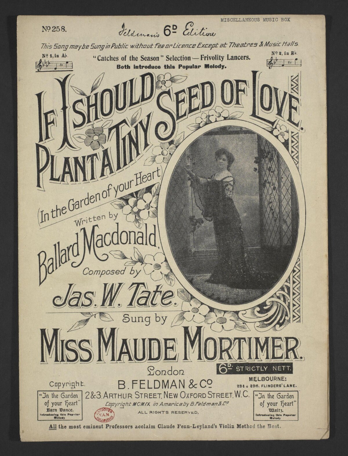Vintage Song Sheet Music Cover