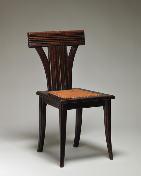 Antique Dark Wooden Side Chair