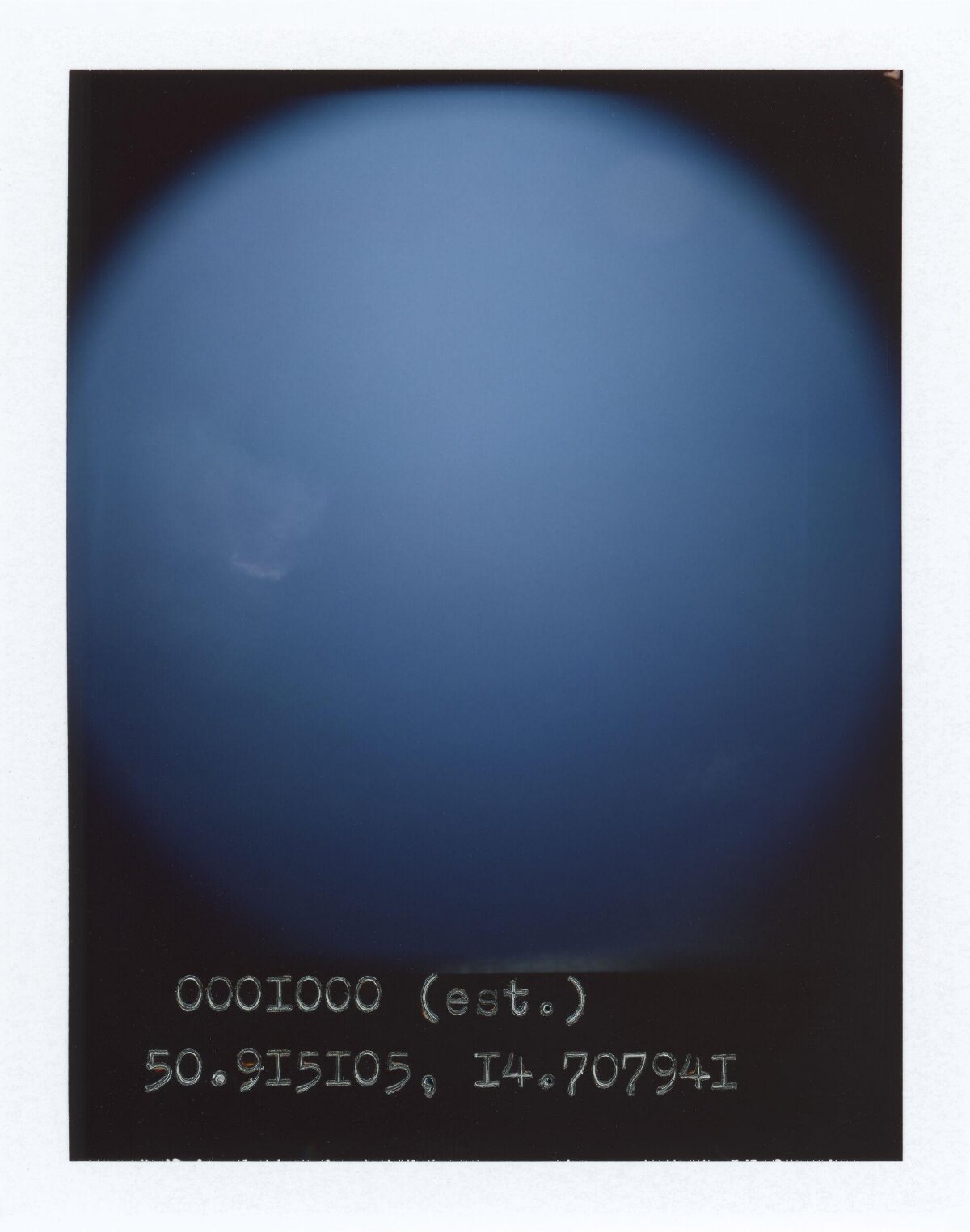 Polaroid Blue Sky with Coordinates