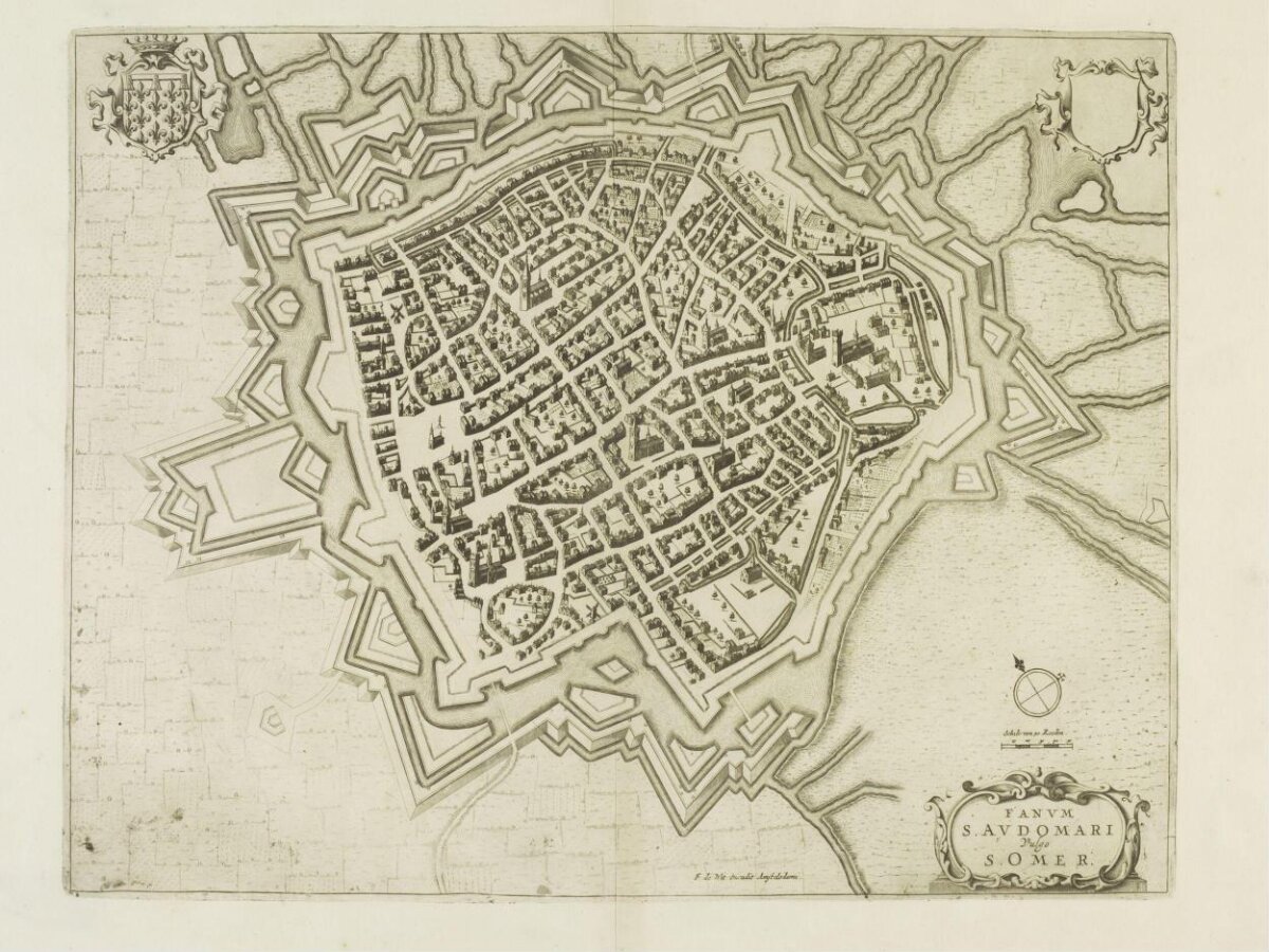 Antique Engraved Map of Saint-Omer — City