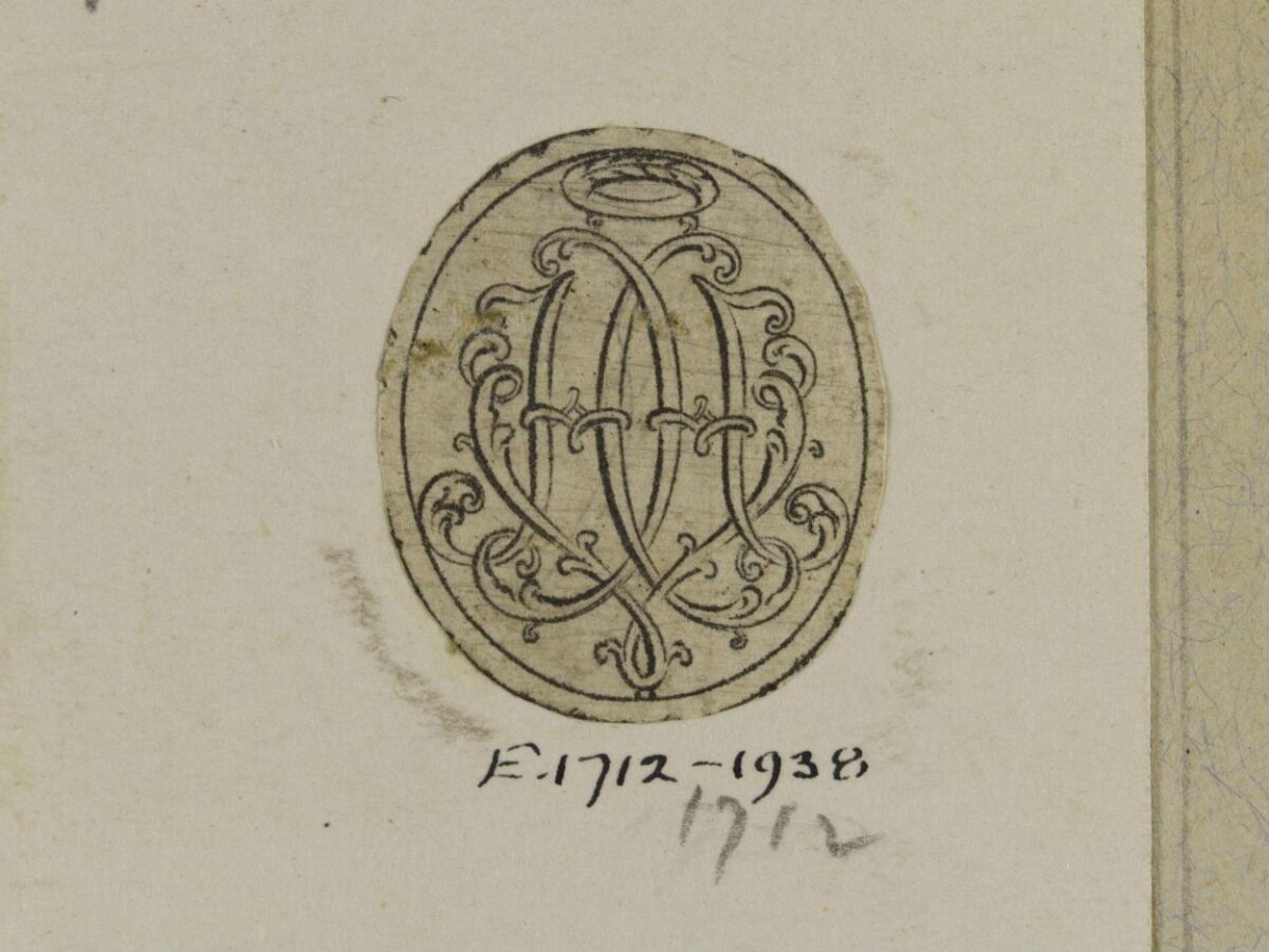 Hand-drawn Oval Monogram Seal Sketch