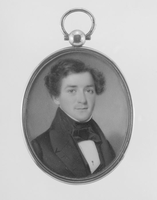 Oval Miniature Portrait of 19th Century Man