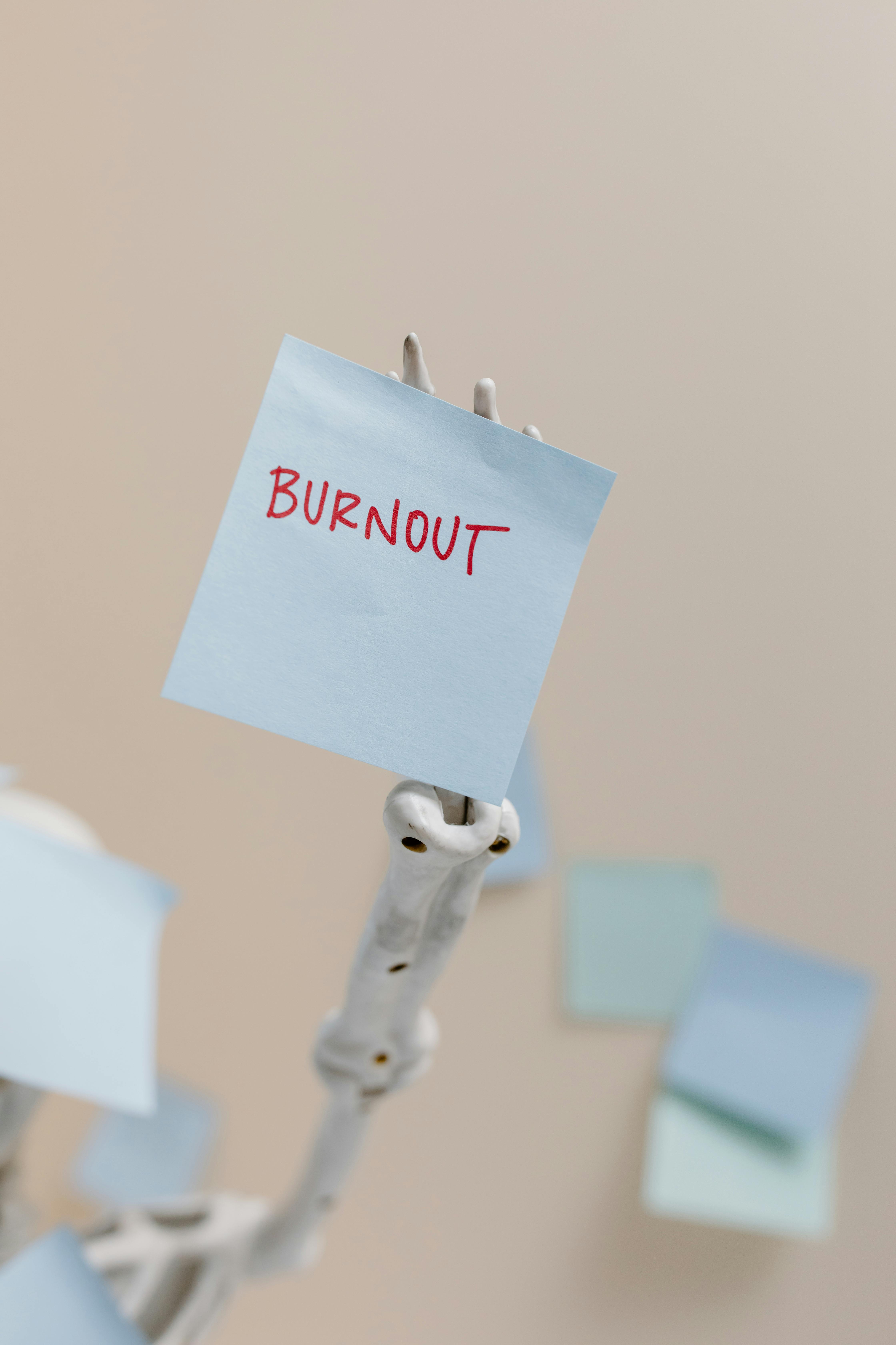 Skeleton Hand Holding Burnout Sticky Note