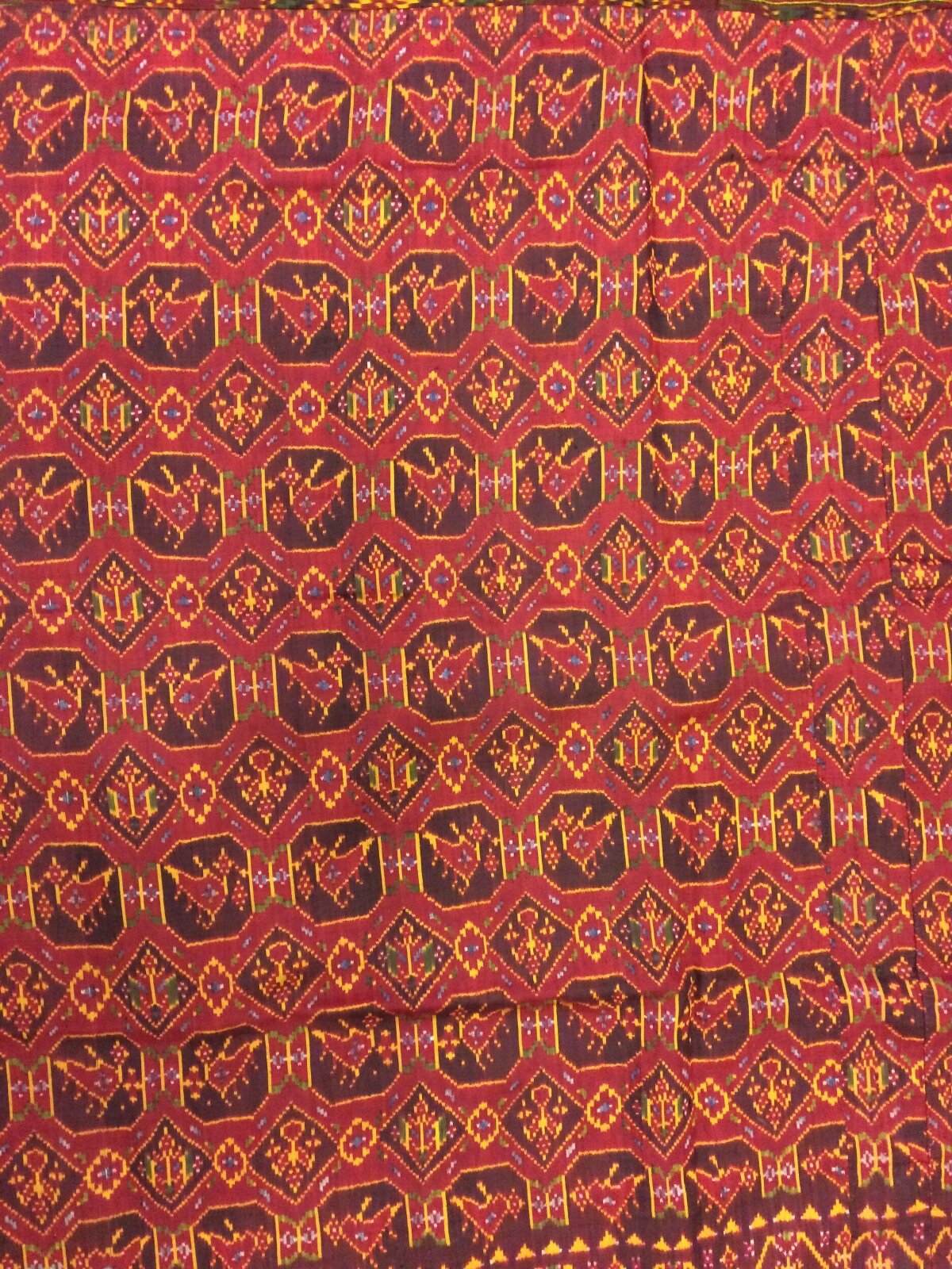 Red Traditional Handwoven Textile Pattern
