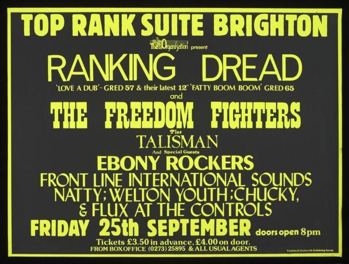 Vintage Brighton Reggae Concert Poster
