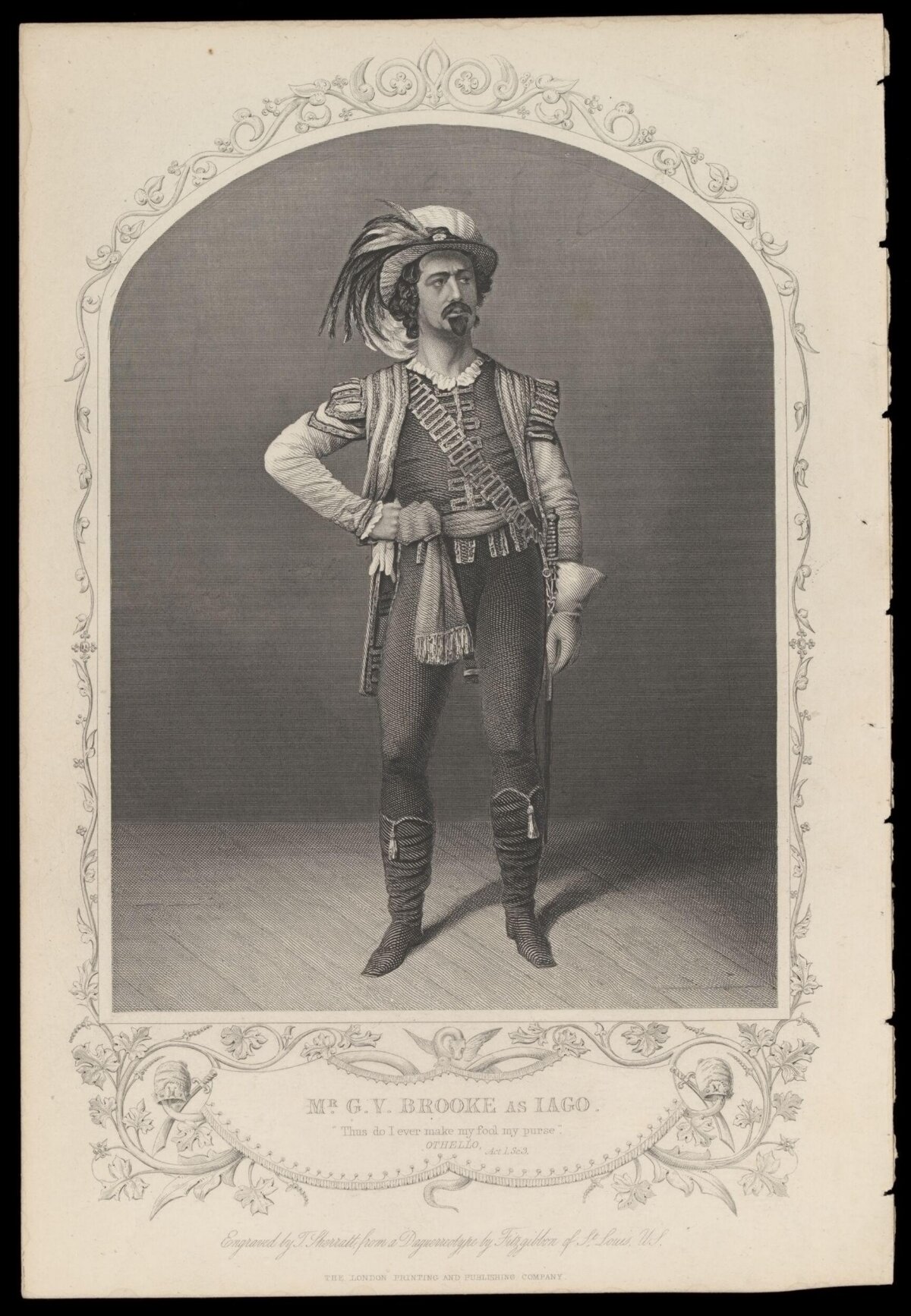 G.V. Brooke as Iago Engraving