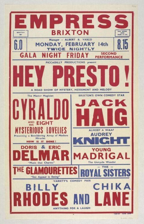Vintage Hey Presto Show Theatre Poster