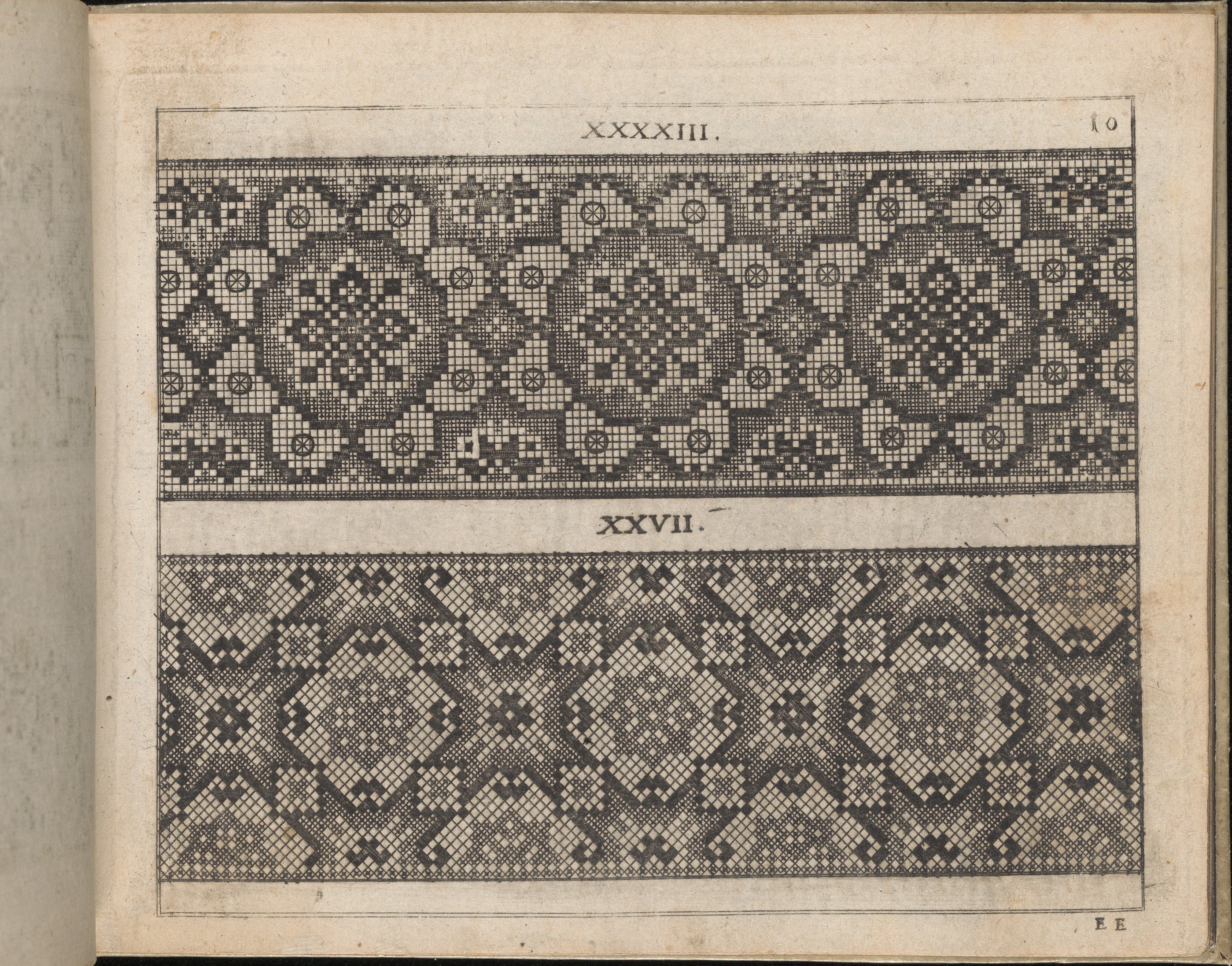 Antique Embroidery Grid Patterns