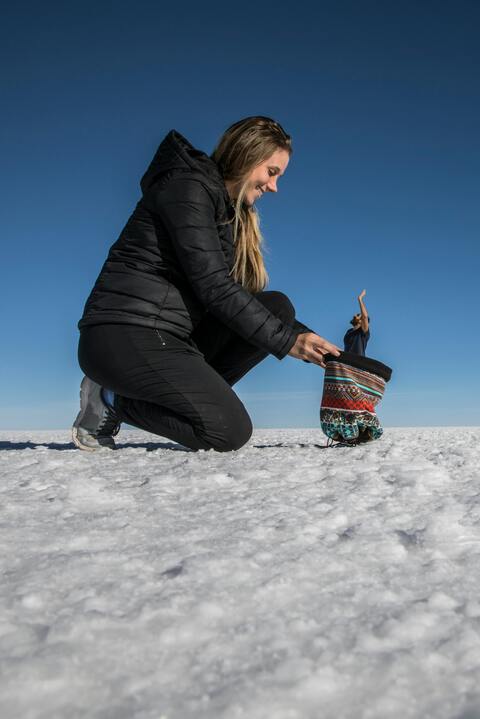 Forced Perspective Trick on Salt Flat