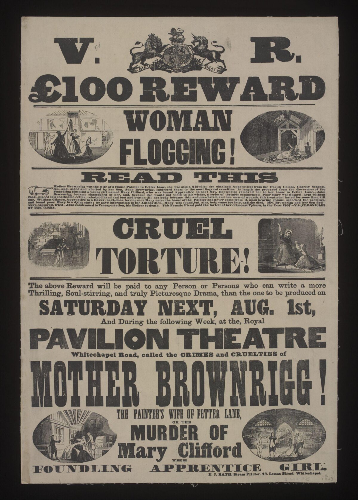 Theater Poster for Mother Brownrigg Play