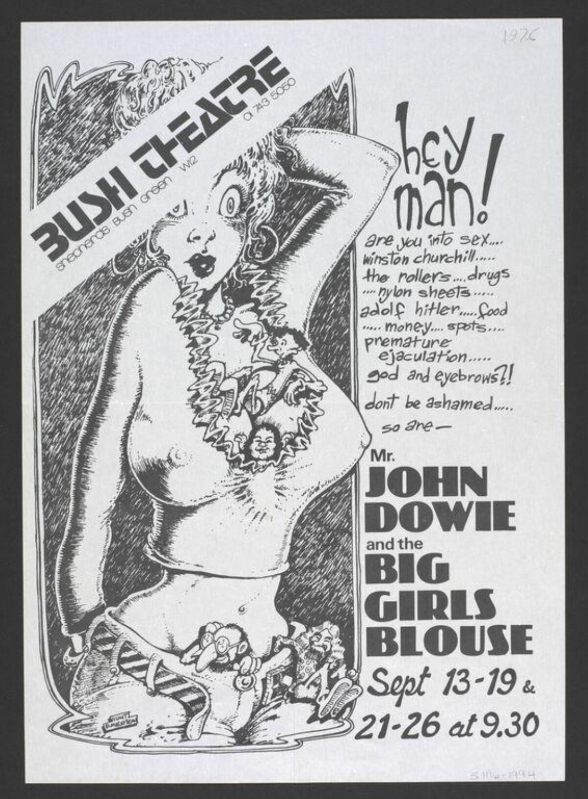 1970s Bush Theatre Show Poster