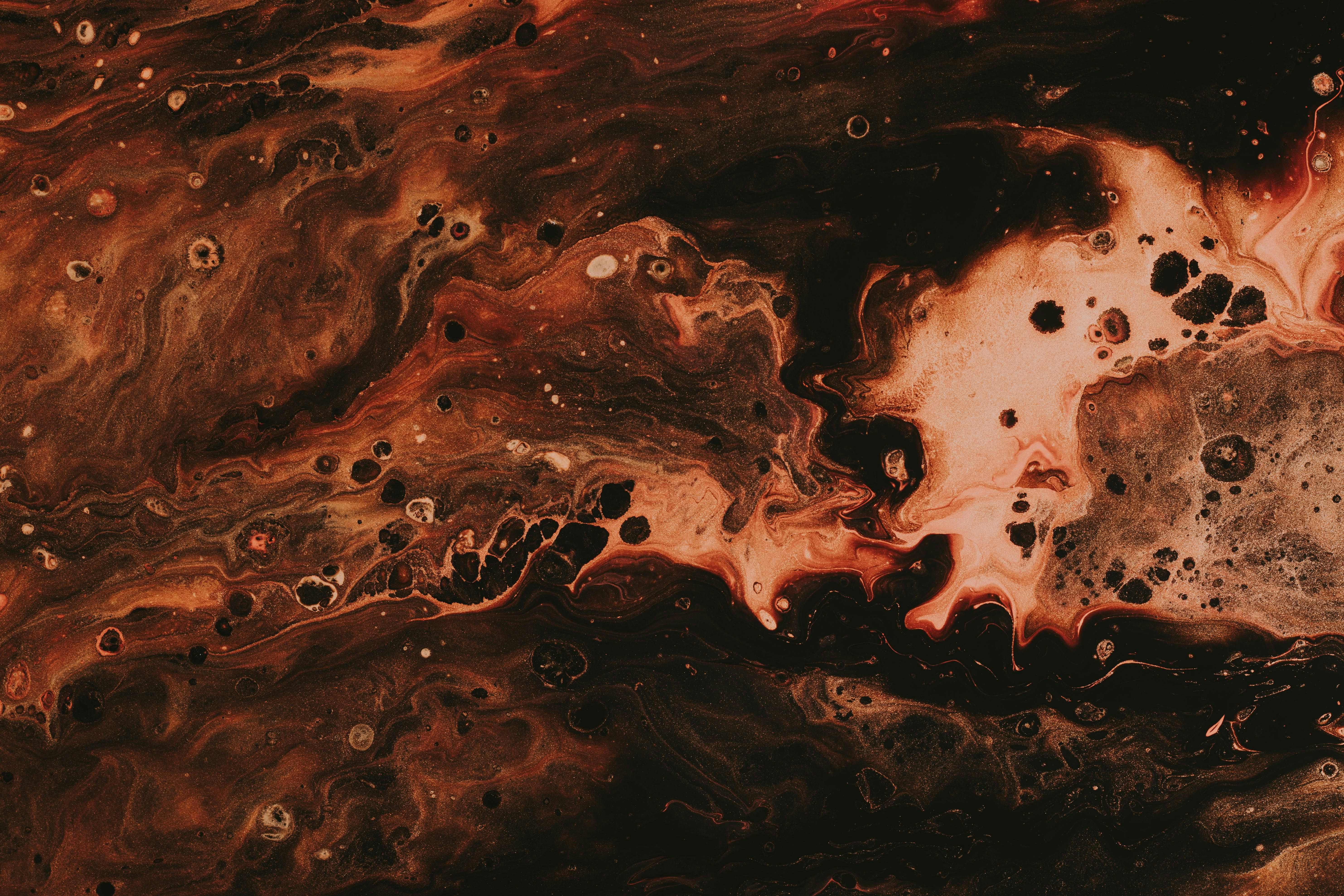 Brown Abstract Fluid Art