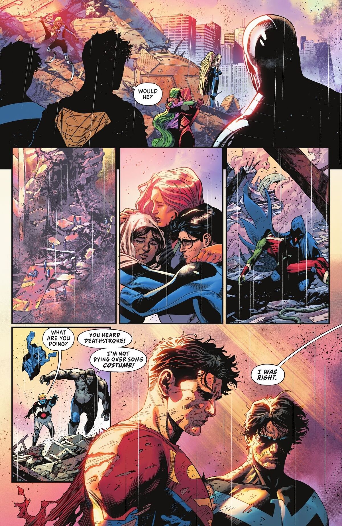 Superhero Battle Aftermath Comic Page