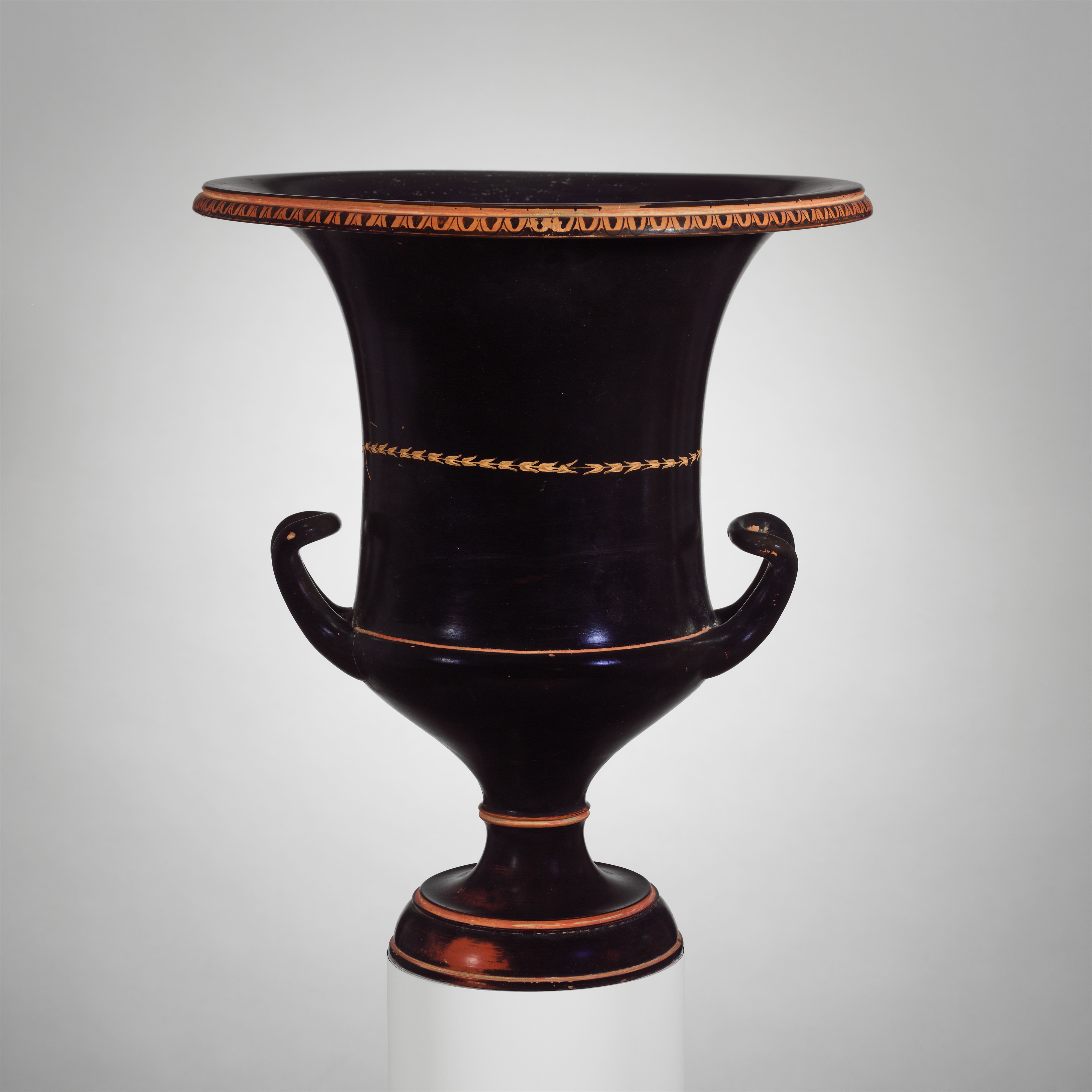 Ancient Black Glazed Handled Vase