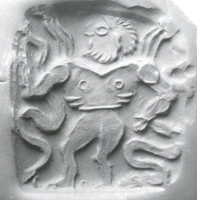 Ancient Relief of Three-Bodied Creature