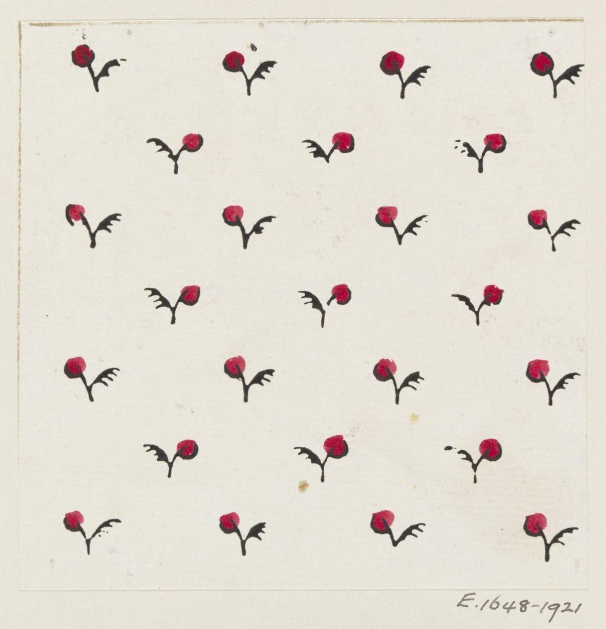 Hand-drawn Small Red Flower Pattern