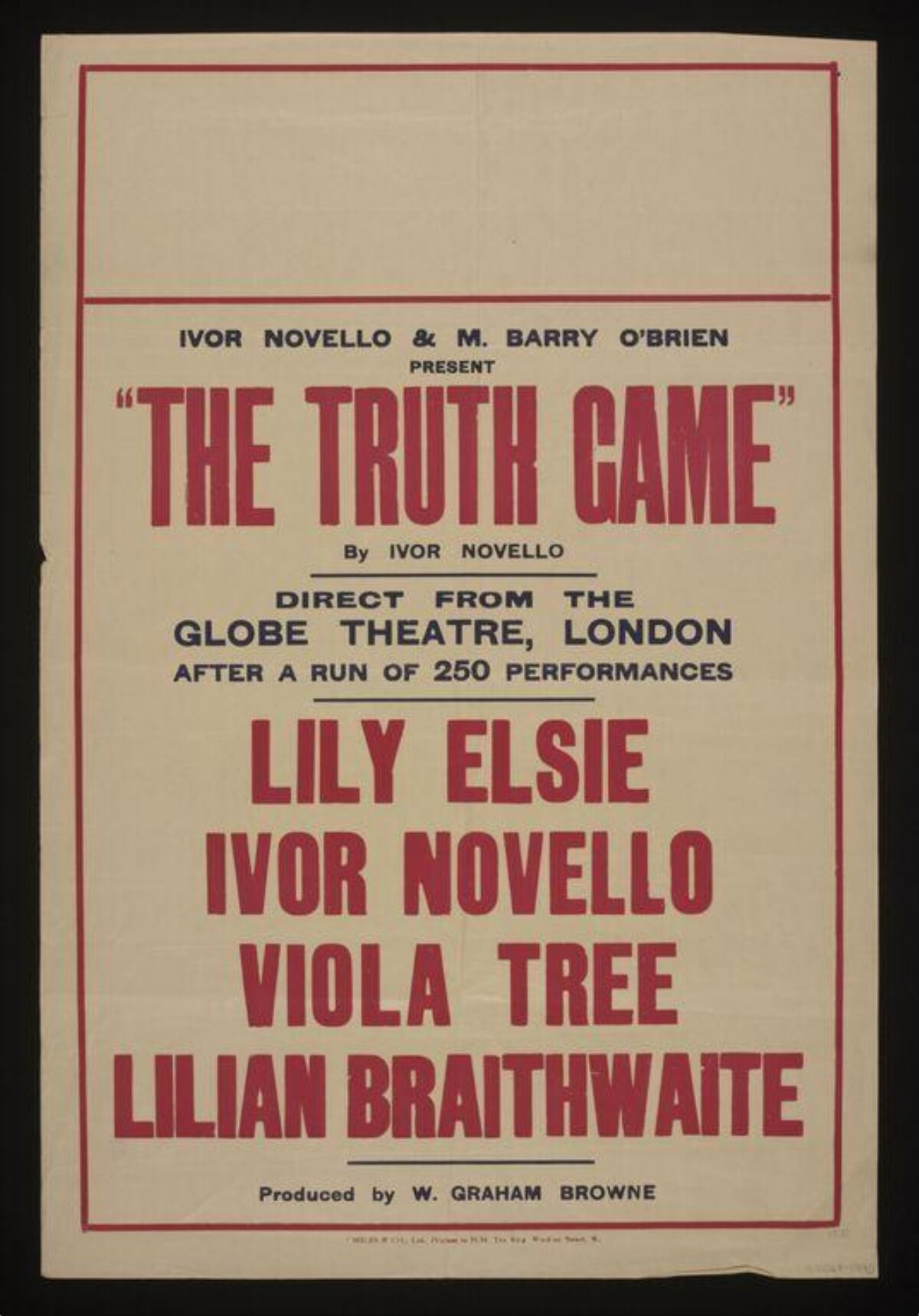 The Truth Game Vintage Theatre Poster