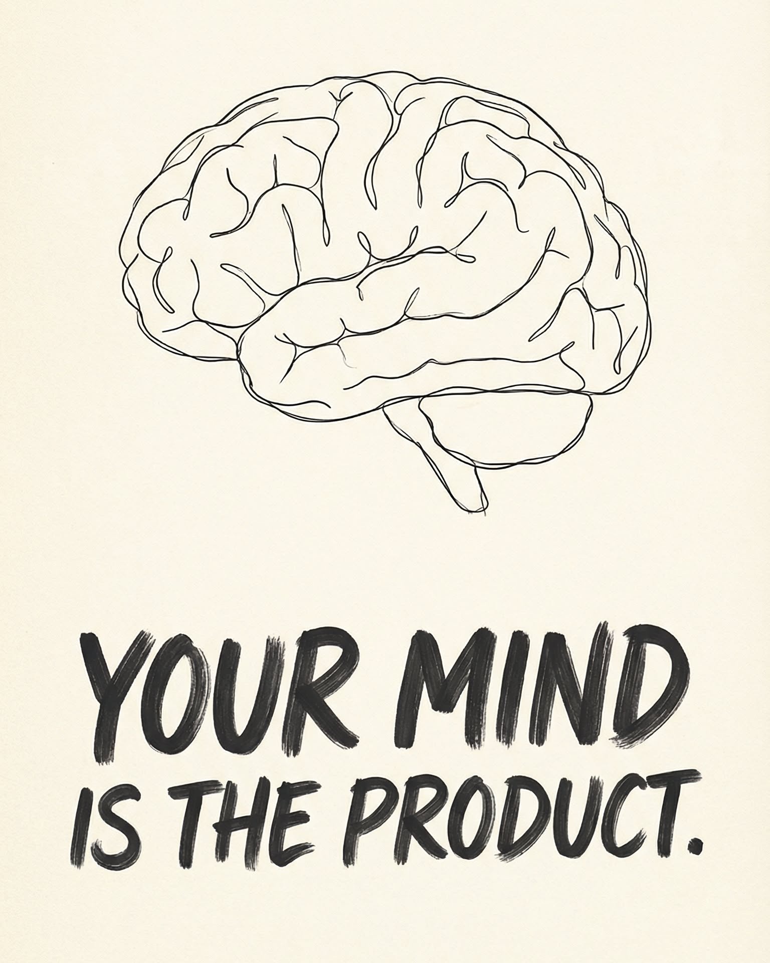 Brain Sketch With Motivational Quote