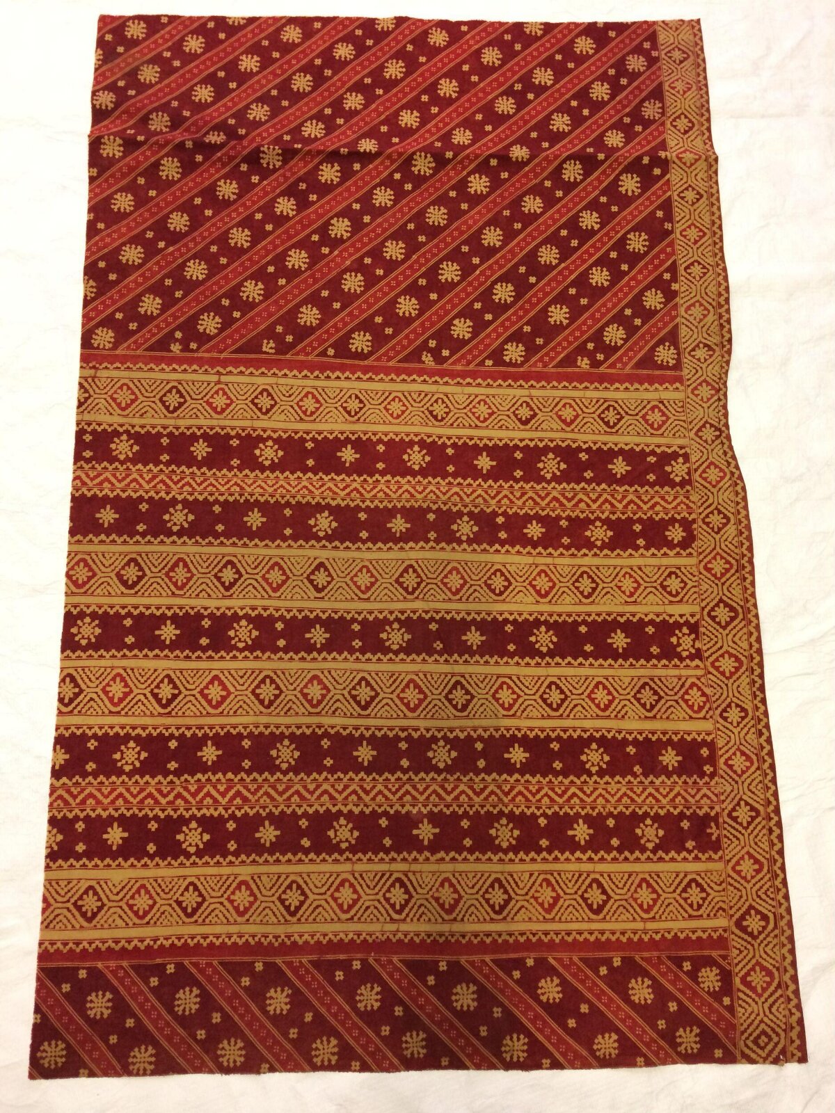 Red and Gold Traditional Patterned Textile