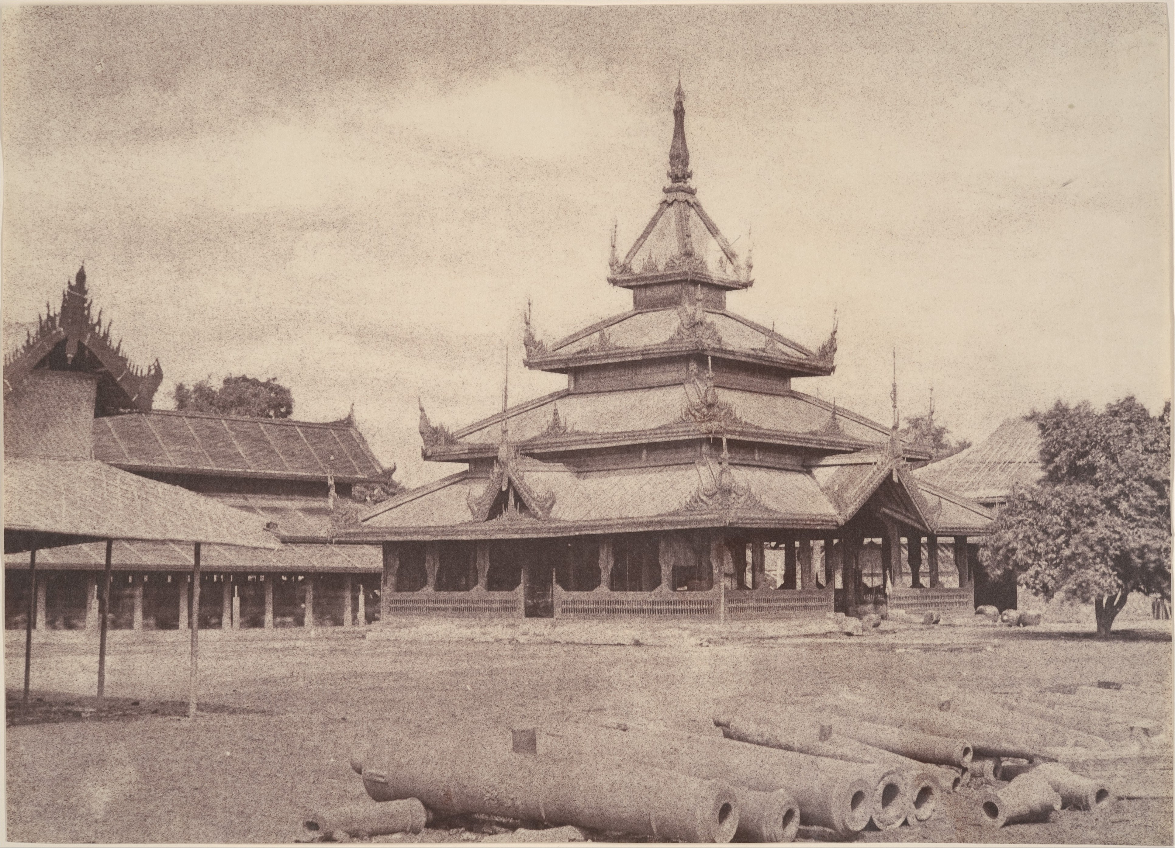 Vintage Photo of Traditional Wooden Building