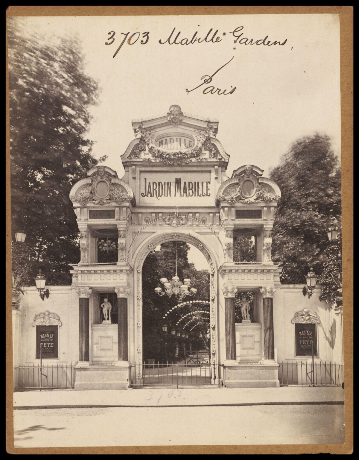Entrance to Mabille Gardens Paris