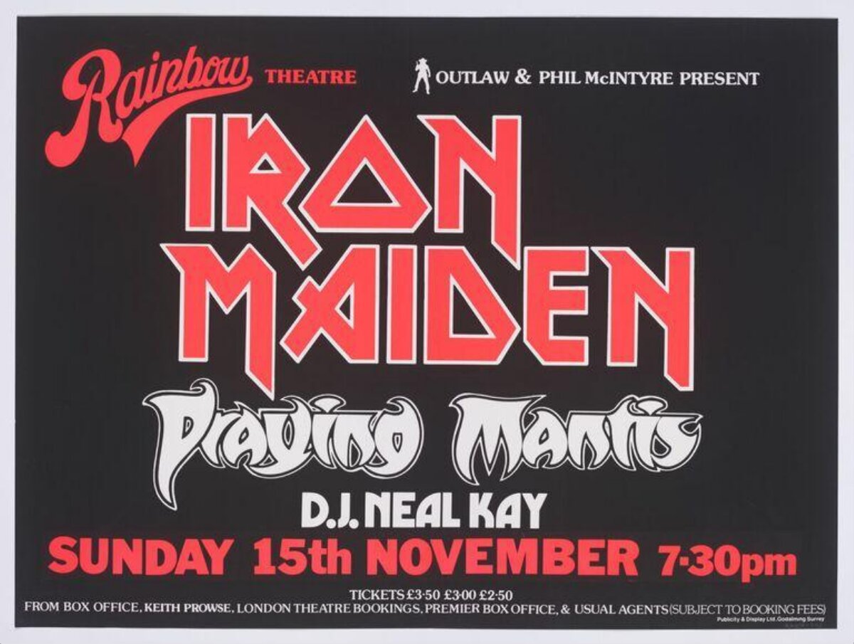 Iron Maiden Rainbow Theatre Concert Poster