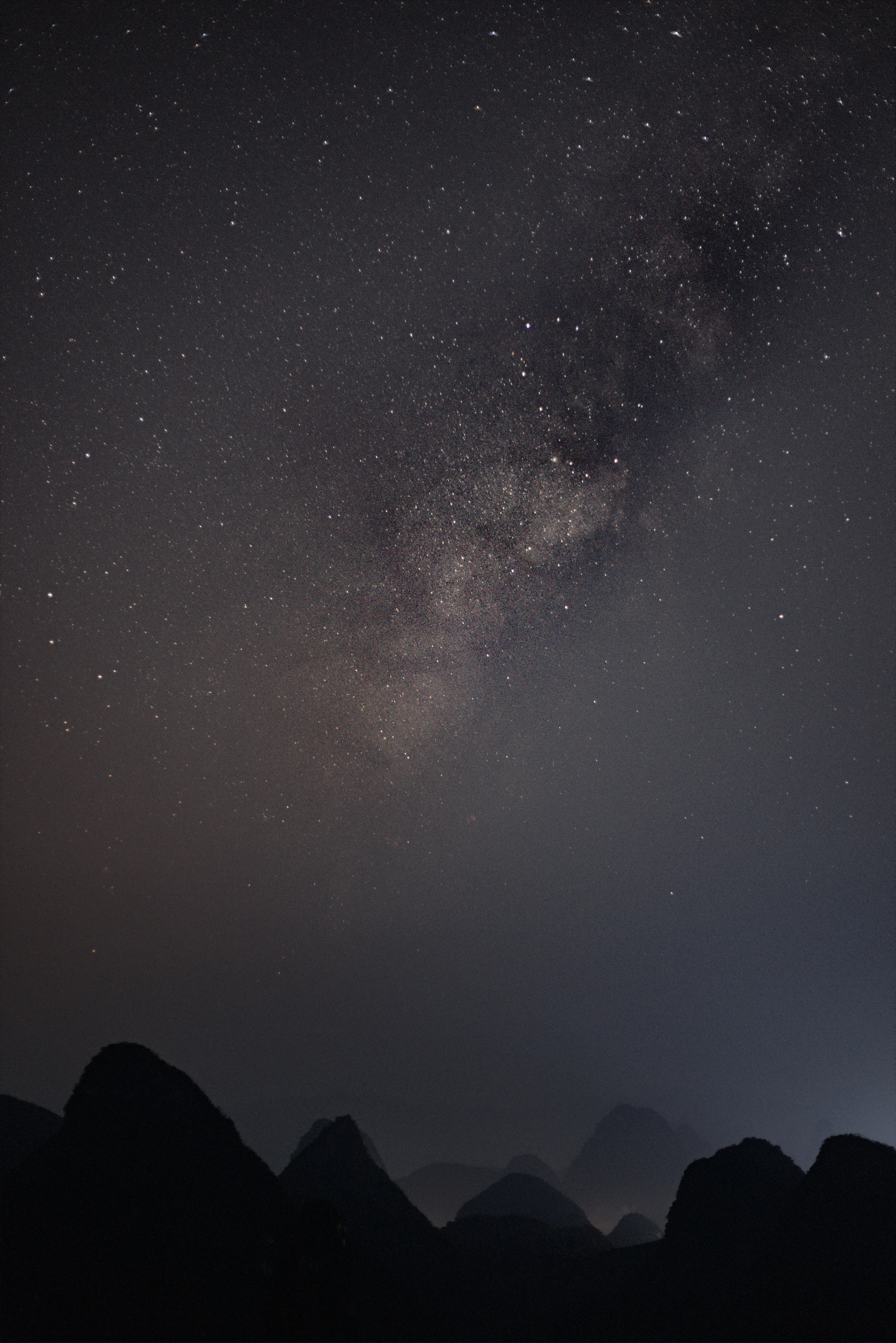 Starry Milky Way Over Karst Peaks