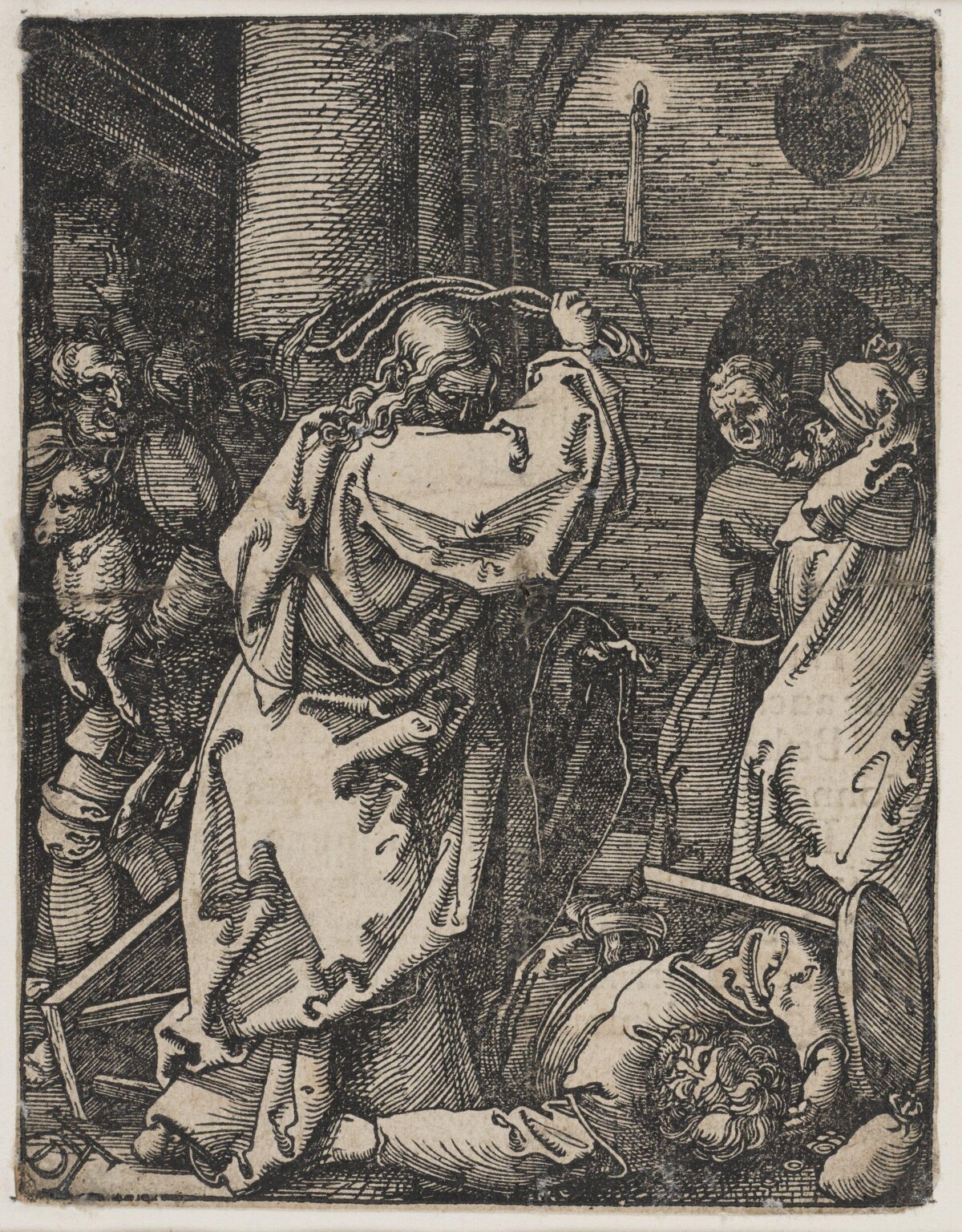 Christ Cleansing the Temple Woodcut