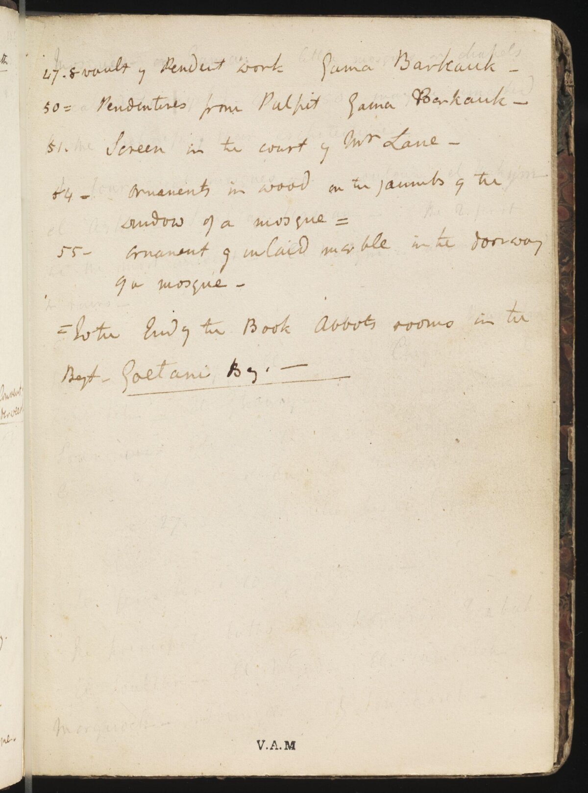 Handwritten Notes on Old Notebook Page