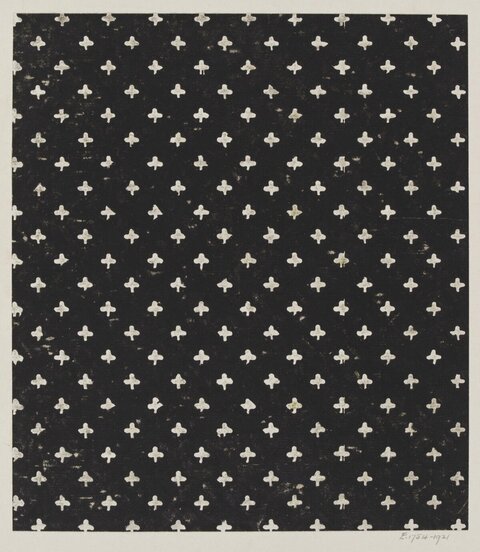 White Cross Pattern on Black Textile