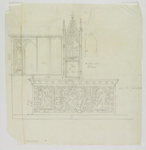 Pencil Sketch of Gothic Altar Design