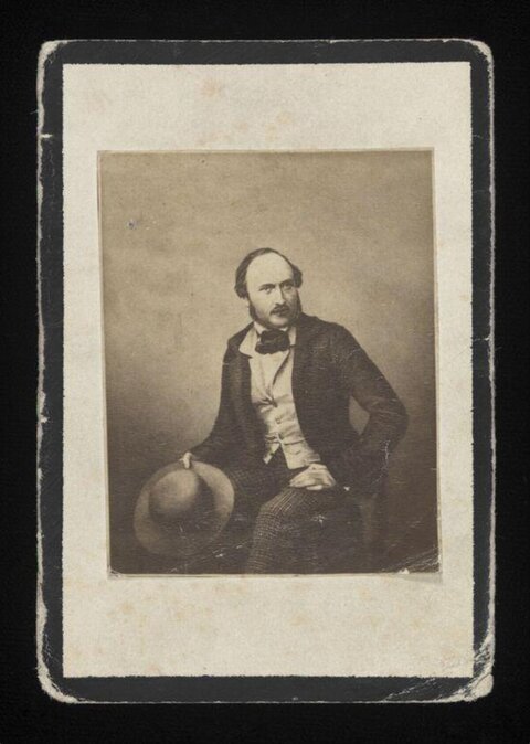 Vintage Portrait of Seated Victorian Man