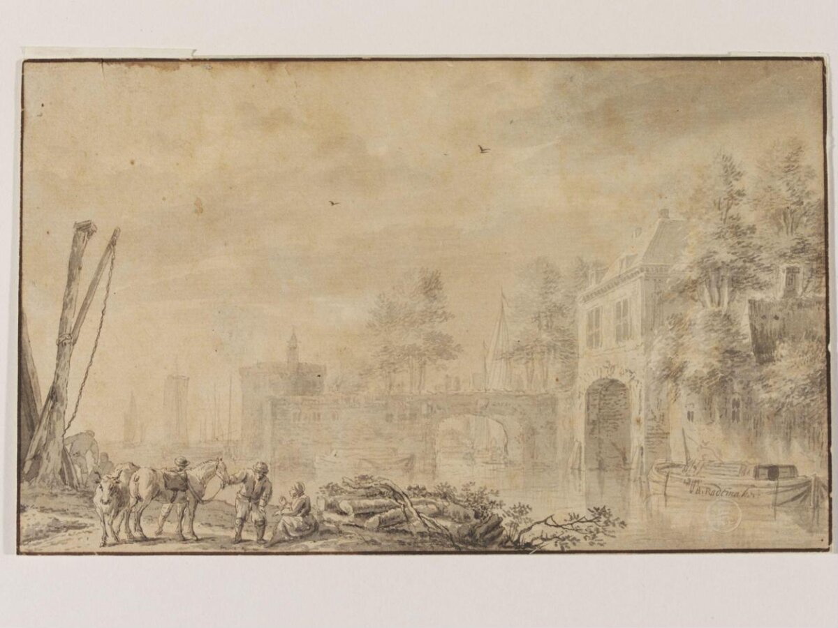 Riverside Landscape Drawing