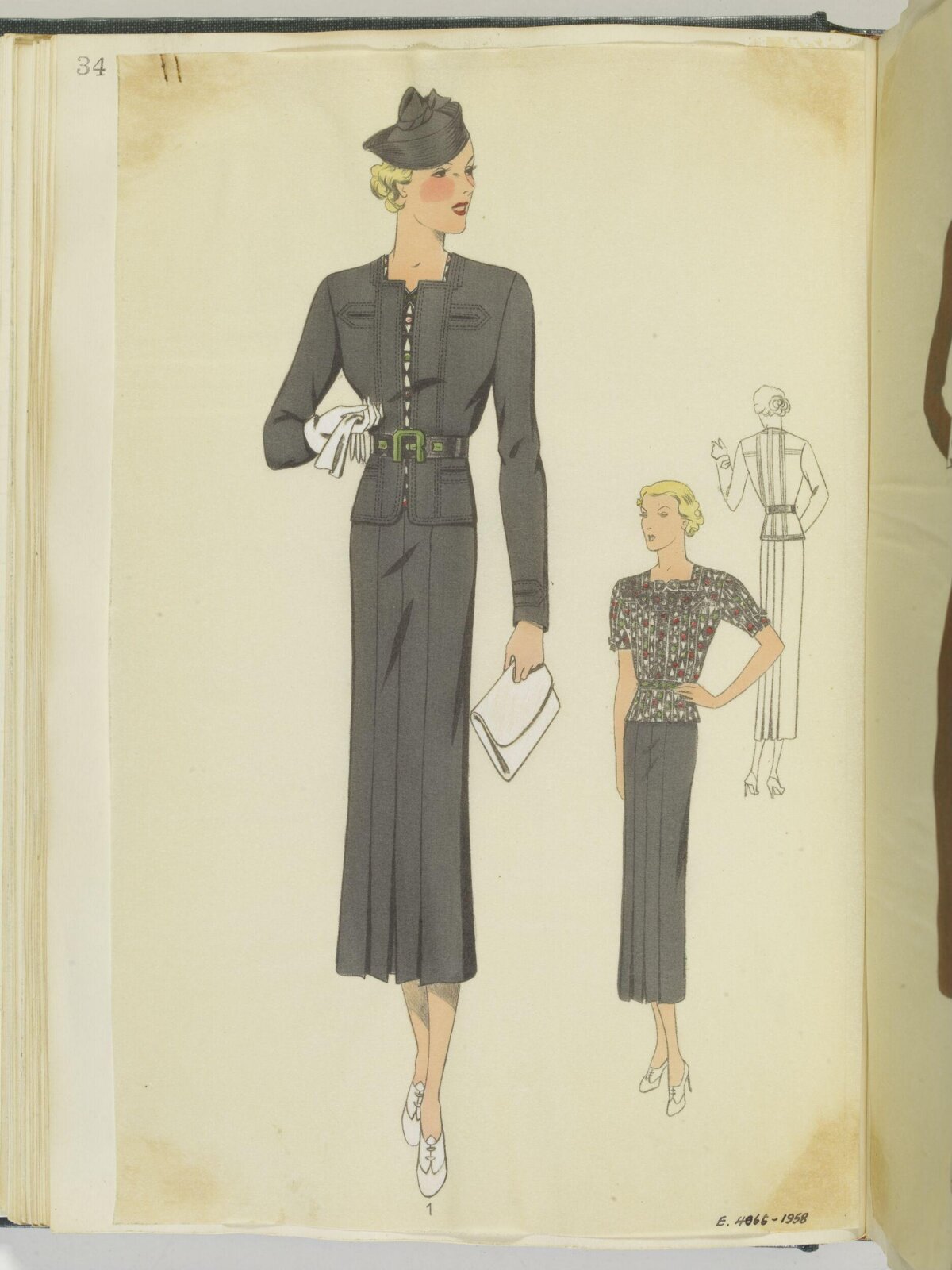 Vintage Women's Suit Fashion Sketches