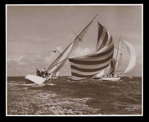 Vintage Sailboat Race on Sea