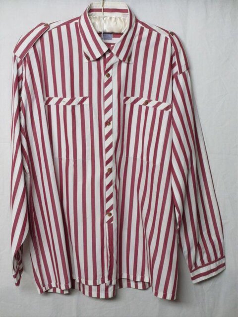 Red White Striped Long Sleeve Shirt