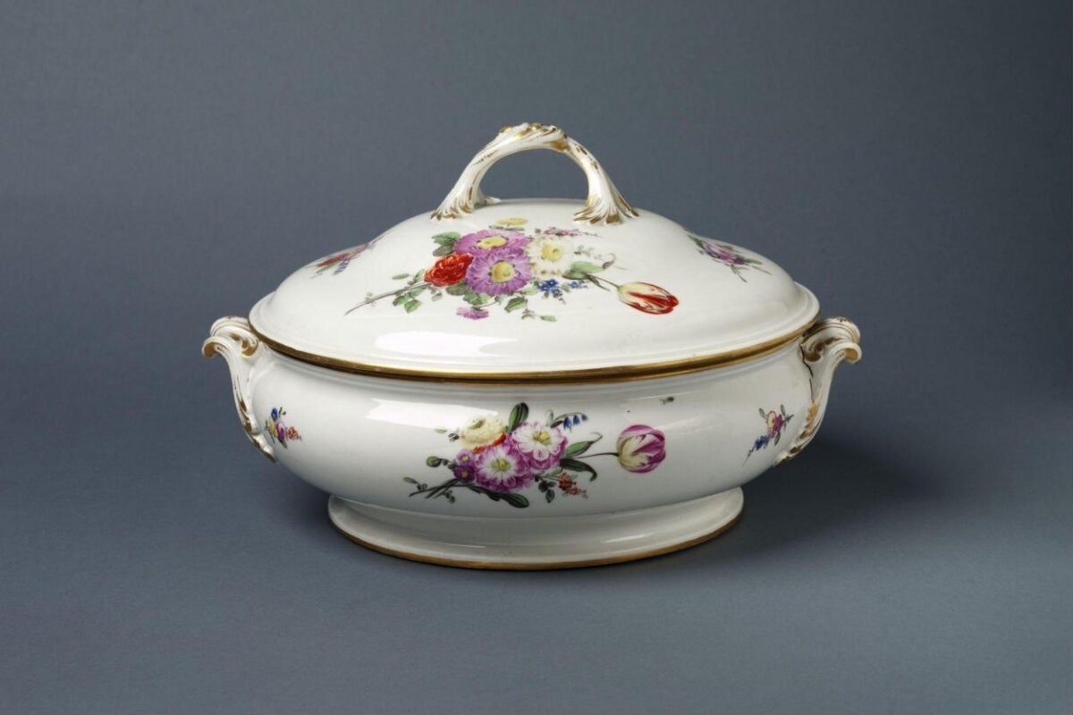 Floral Painted Porcelain Tureen