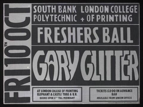 Vintage Freshers Ball Gary Glitter Poster