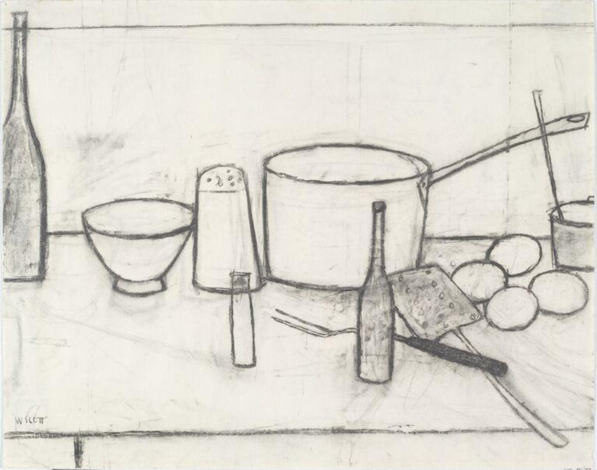 Still Life Pencil Sketch of Kitchen Objects