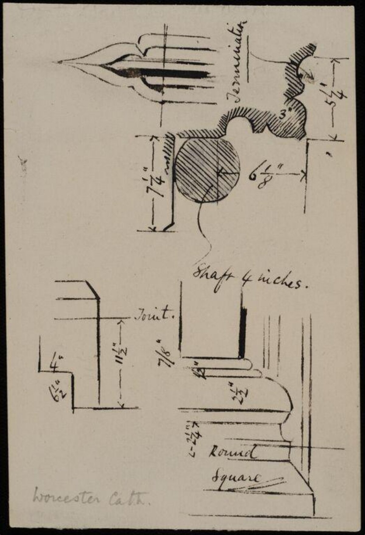 Architectural Sketch of Worcester Cathedral