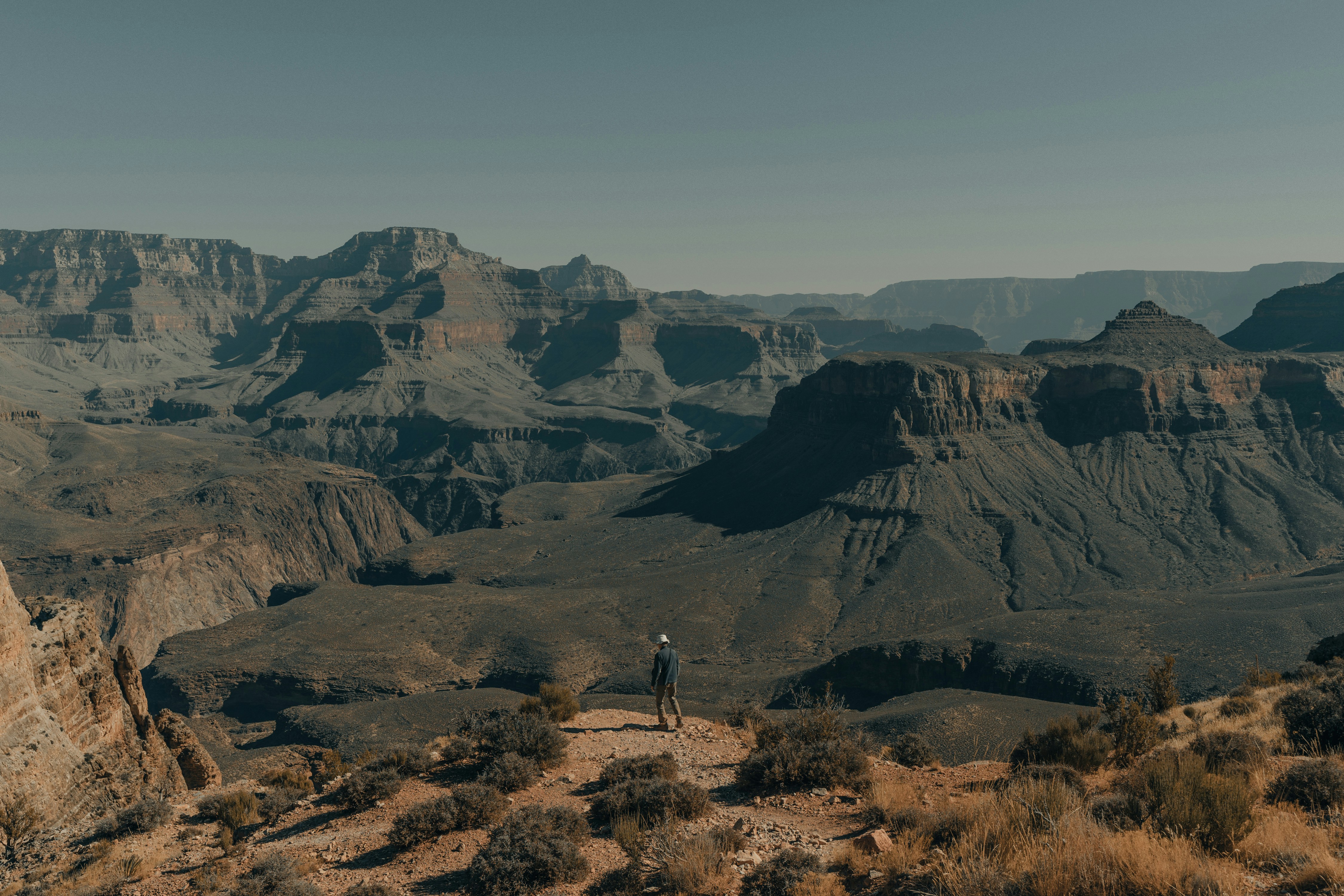Hiker Overlooking Grand Canyon