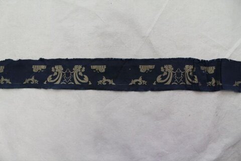 Antique Blue Patterned Textile Strip
