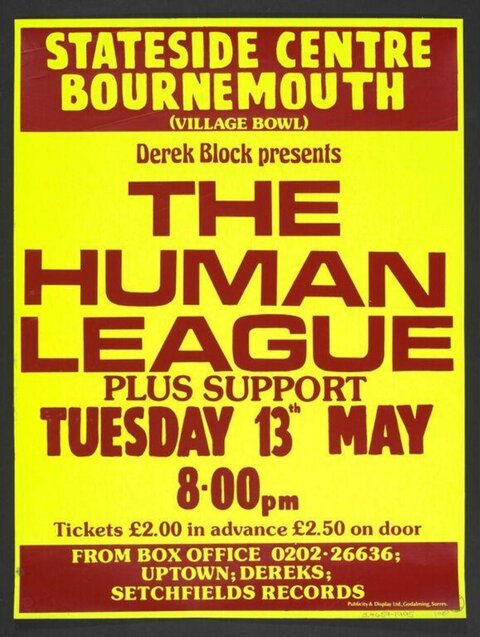 The Human League Bournemouth Concert Poster