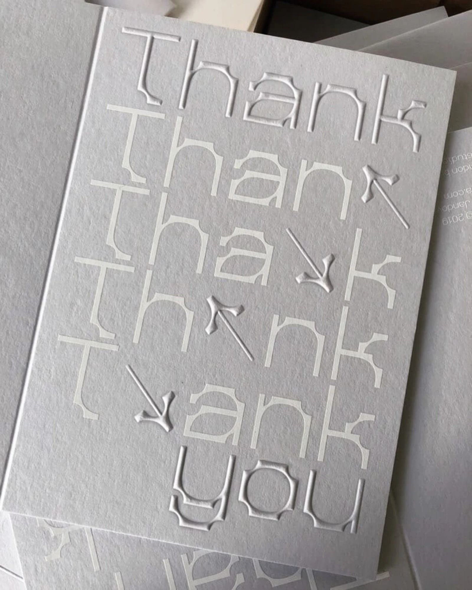 Embossed Thank You Greeting Card