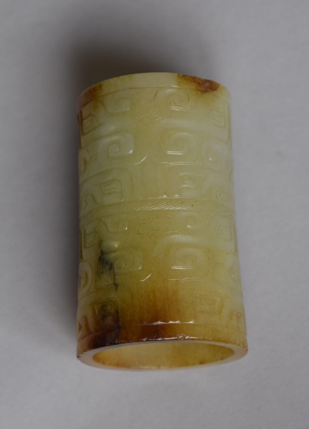 Ancient Carved Jade Cylindrical Artifact