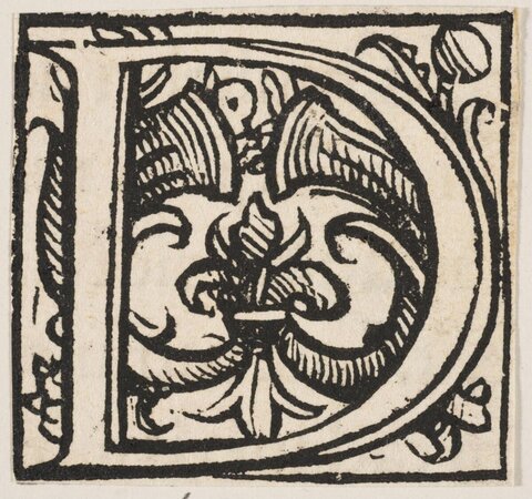 Woodcut Ornamental Initial Q