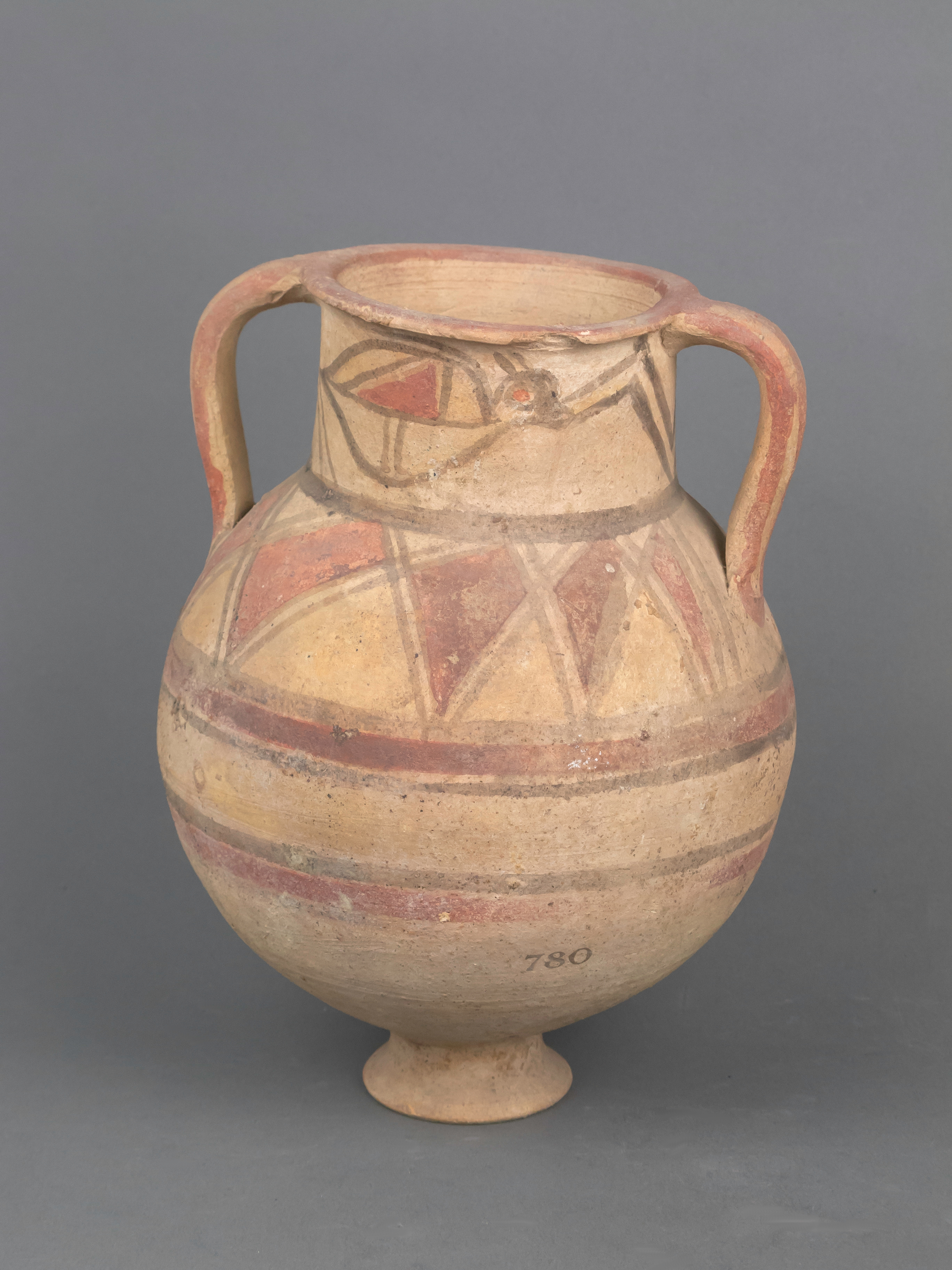 Ancient Painted Double-handled Pottery Jar