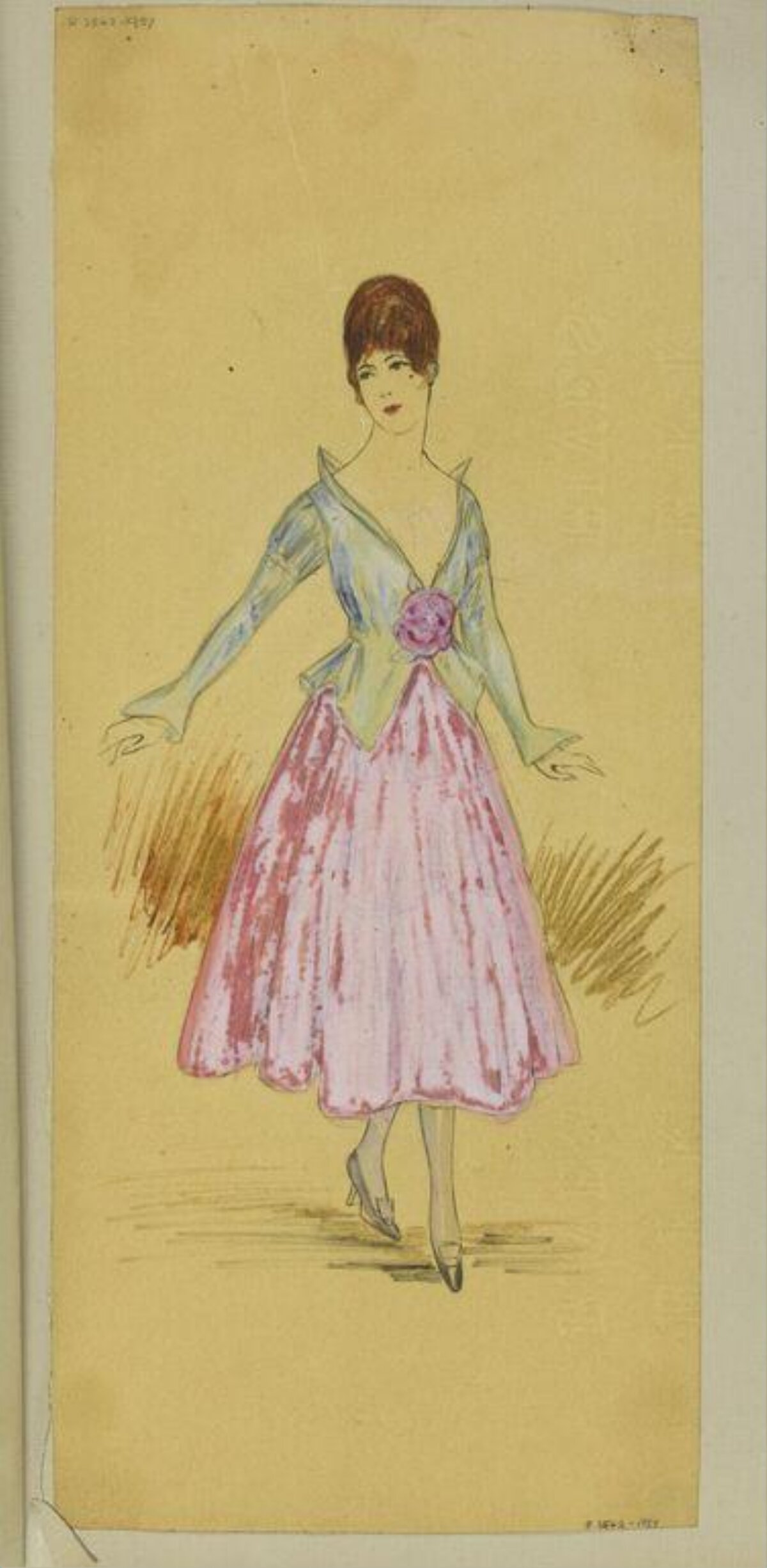 Fashion Sketch of Woman in Evening Dress