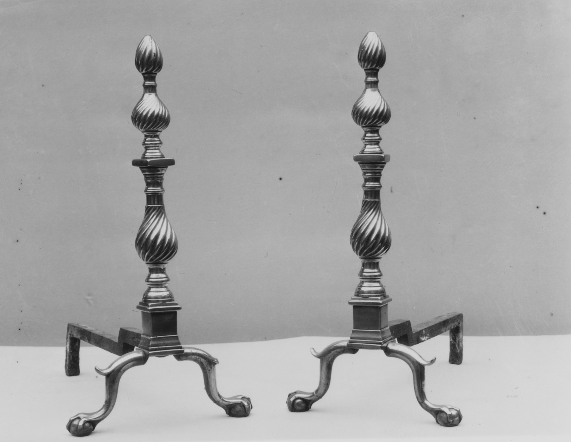 Pair of Vintage Brass Andirons