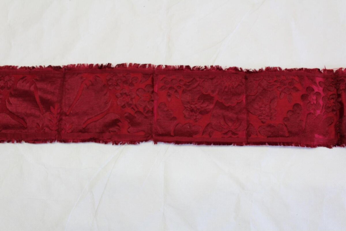 Red Embossed Fabric Trim